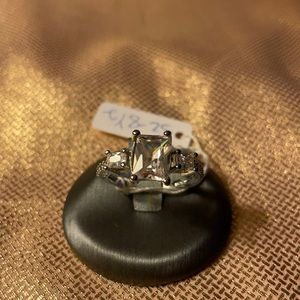 Sterling silver ring with CZ’s